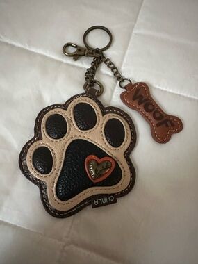 Chala Paw Print Coin Purse with Woof Bone Charm